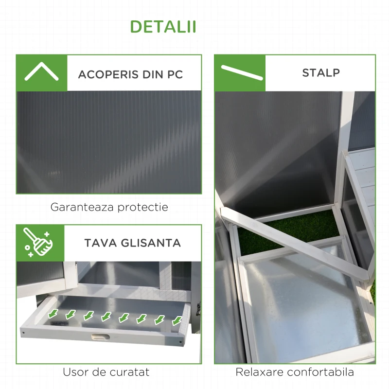 PawHut cotet de exterior, acoperis impermeabil 160x75x80cm(m-7)