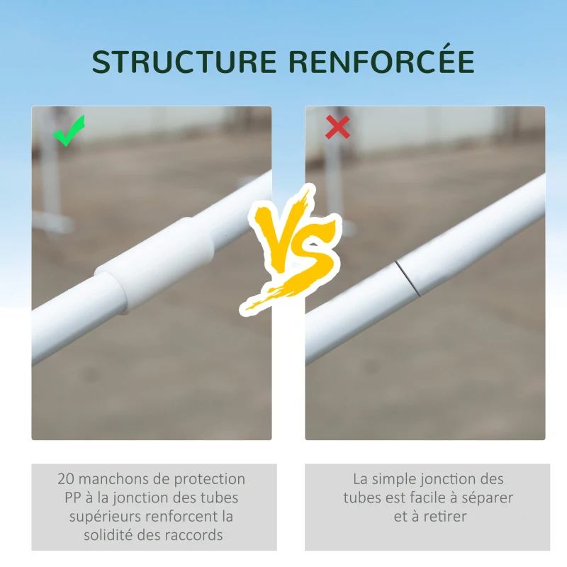 Outsunny Tonnelle barnum style colonial dim. 6L x 3l x 2,5H m 6 moustiquaires blanc et noir