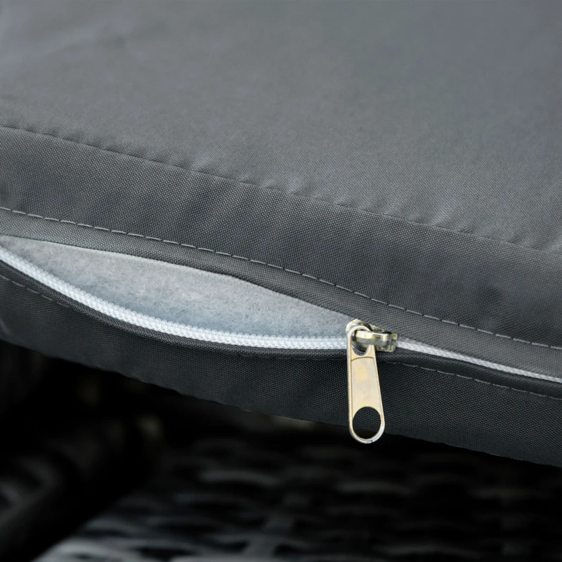 Outsunny Bain de soleil chaise longue salon de jardin exterieur modulable en résine tressée avec pare soleil pliable 5 coussins 3 oreillers 175l x 180P x 147H cm gris