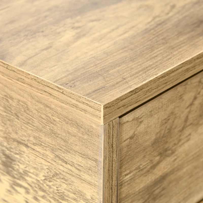 Homcom Masa Consola Vintage – Lemn & Metal cu Sertare & Raft