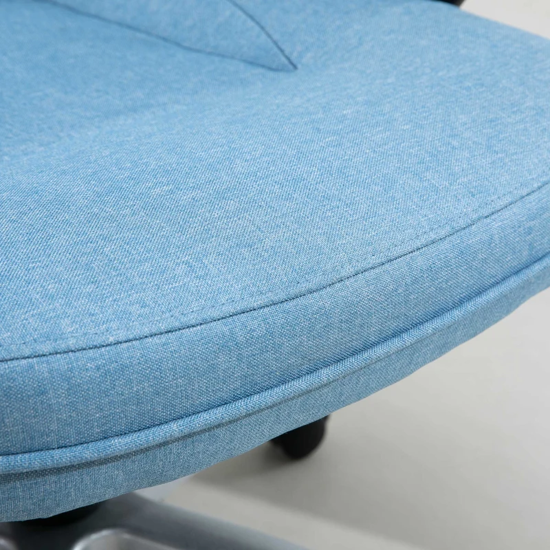 Vinsetto Cadeira de Escritório Giratória Cadeira de Escritório Ergonômica com Altura Ajustável Apoio para os Braços e Encosto Acolchoado de Linho Sintético 66x75x110-120cm Azul Claro