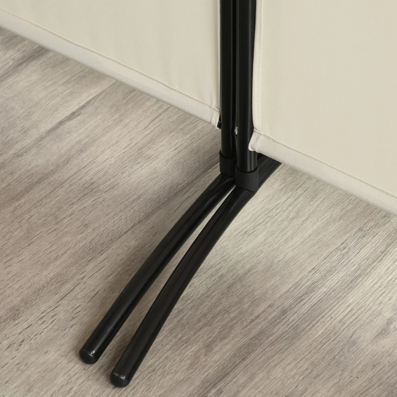 HOMCOM Paravento a 3 Pannelli Pieghevole, Frangivista Divisorio per Ambienti in Metallo e Poliestere 253x50x182cm Beige
