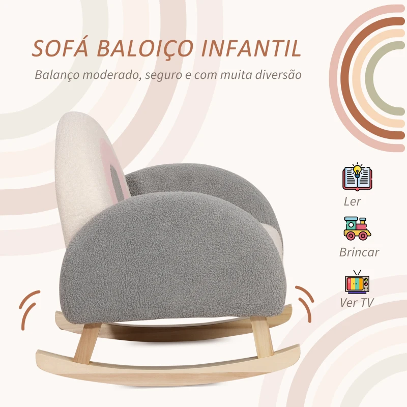 HOMCOM Poltrona Infantil Mini Sofá para Crianças acima de 3 Anos com Assento Acolchoado e Apoio para os Braços 50x45x50cm Cinza