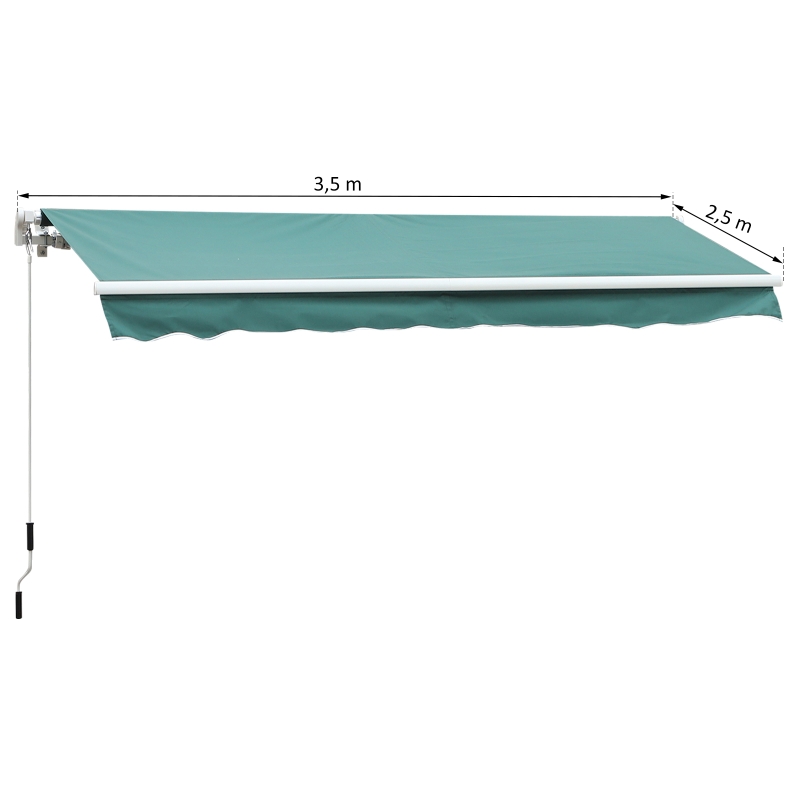 Outsunny® Markise Gelenkarmmarkise Sonnenschutz Balkon Polyester Dunkelgrün
