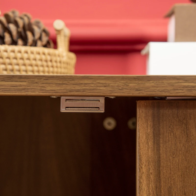 PawHut Katzenschrank für Katzentoilette Katzenklo Katzenhaus mit Magnettüren Katzenkommode Schrank PE-Rattan Walnuss 70 x 48 x 68 cm