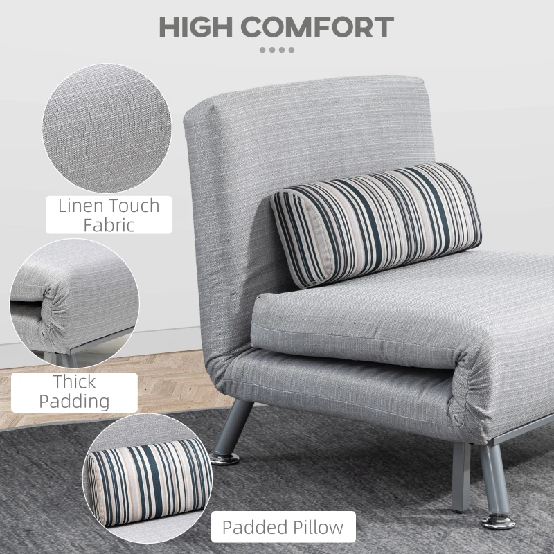 HOMCOM Futon Sofa Bed 1 Person Sleeper Foldable Portable Pillow Lounge Couch Furniture(m-7)