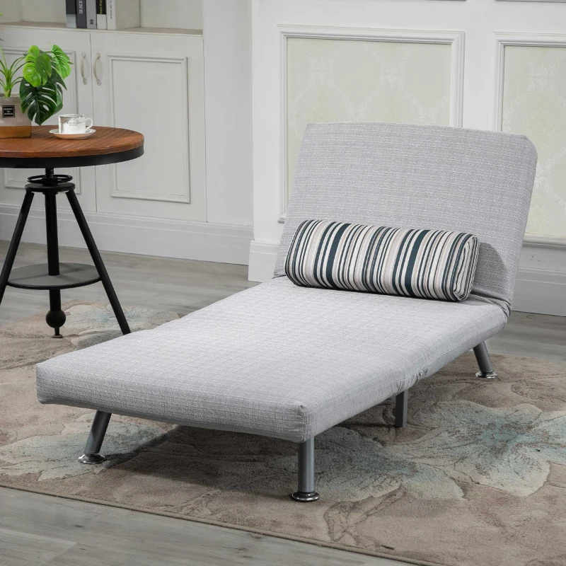 HOMCOM Futon Sofa Bed 1 Person Sleeper Foldable Portable Pillow Lounge Couch Furniture(m-11)