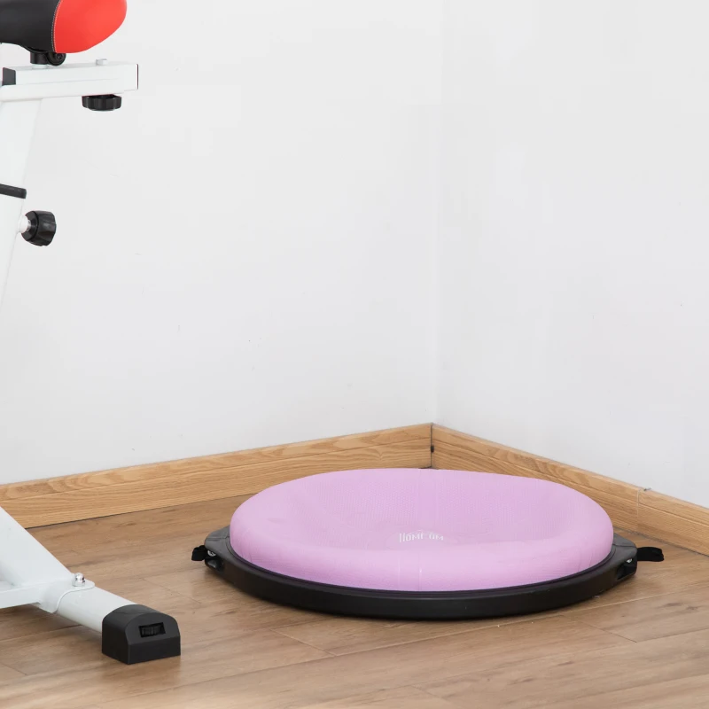 HOMCOM Ø 64cm Yogaball Halbkugel Balance Trainer Balance-Ball Halber Gymnastikball mit Trainingsseil Zuhause für Yoga Balance Stabilität Hellviolett