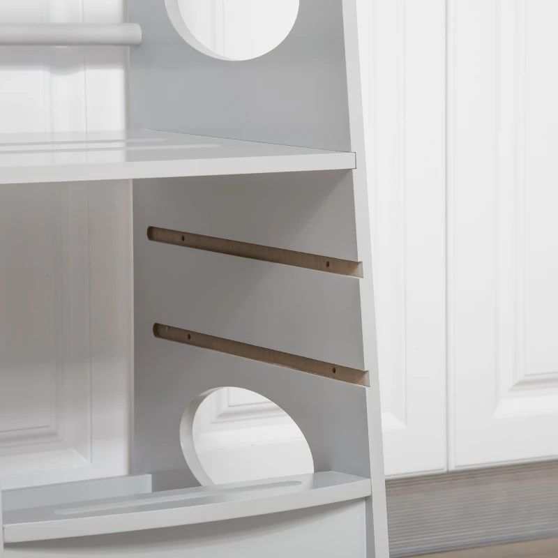 HOMCOM Kids Step Stool Toddler Kitchen Stool with Adjustable Standing Platform, Grey