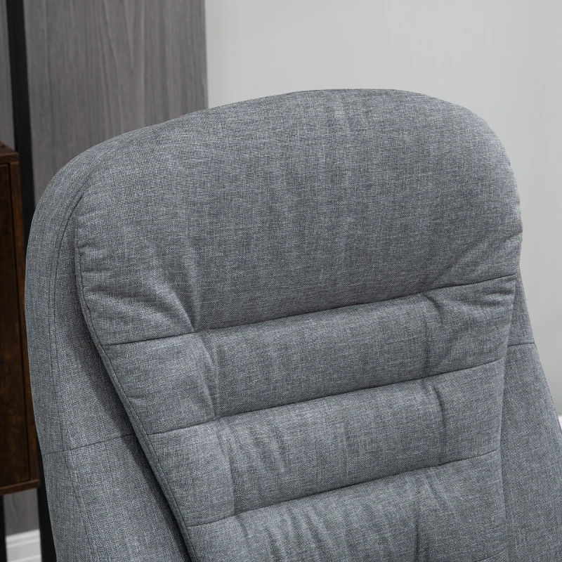 Vinsetto Grey Desk Chair Lumbar Support Adjustable Height Rock 360° Rolling Grey