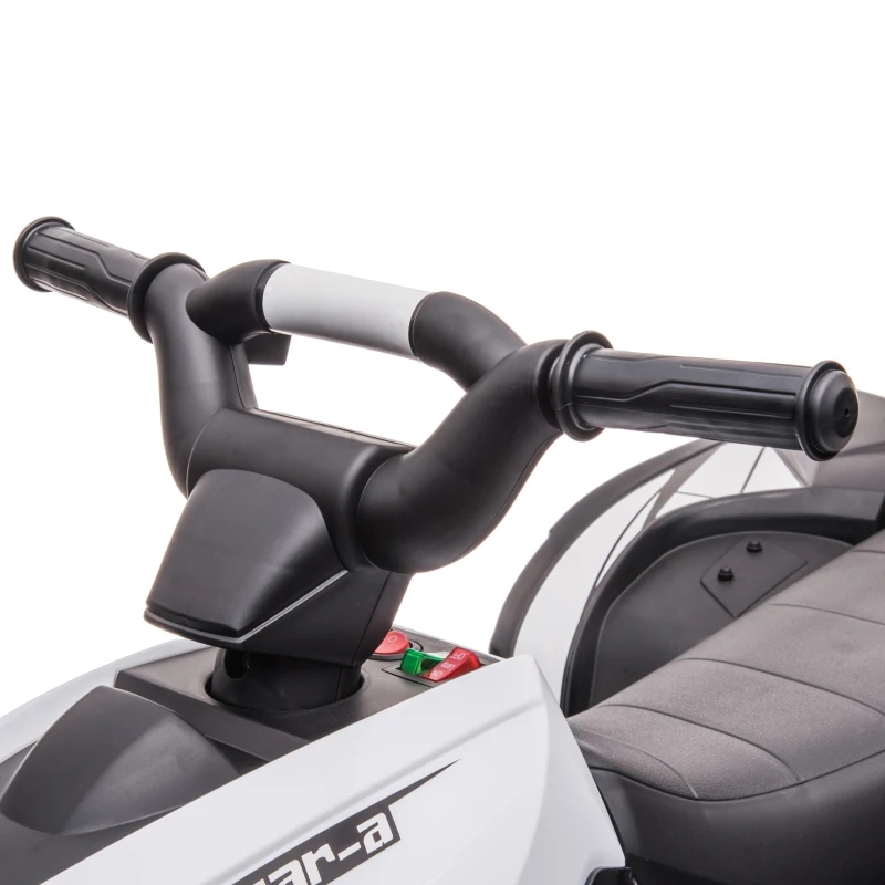 HOMCOM 12V Ride-On Quad Bike w/ Music, Horn, for Ages 3-5 Years - White