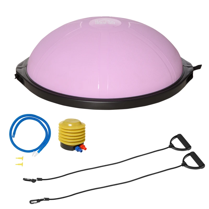 HOMCOM Ø 64cm Yogaball Halbkugel Balance Trainer Balance-Ball Halber Gymnastikball mit Trainingsseil Zuhause für Yoga Balance Stabilität Hellviolett