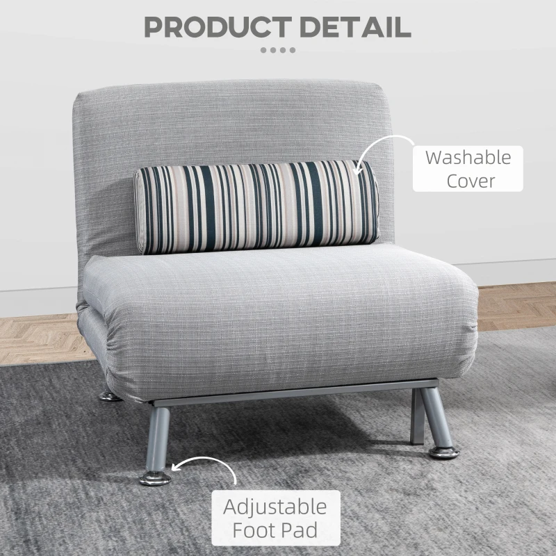 HOMCOM Futon Sofa Bed 1 Person Sleeper Foldable Portable Pillow Lounge Couch Furniture(m-5)