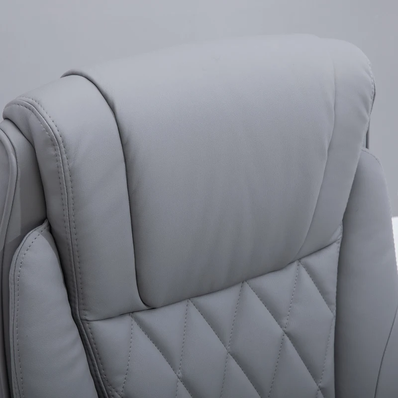Vinsetto High Back Executive Office Chair, Height Adjustable PU Leather Ergonomic Chair, with Flip-up Arm, 360-Degree Swivel & Wheels, Grey(m-8)