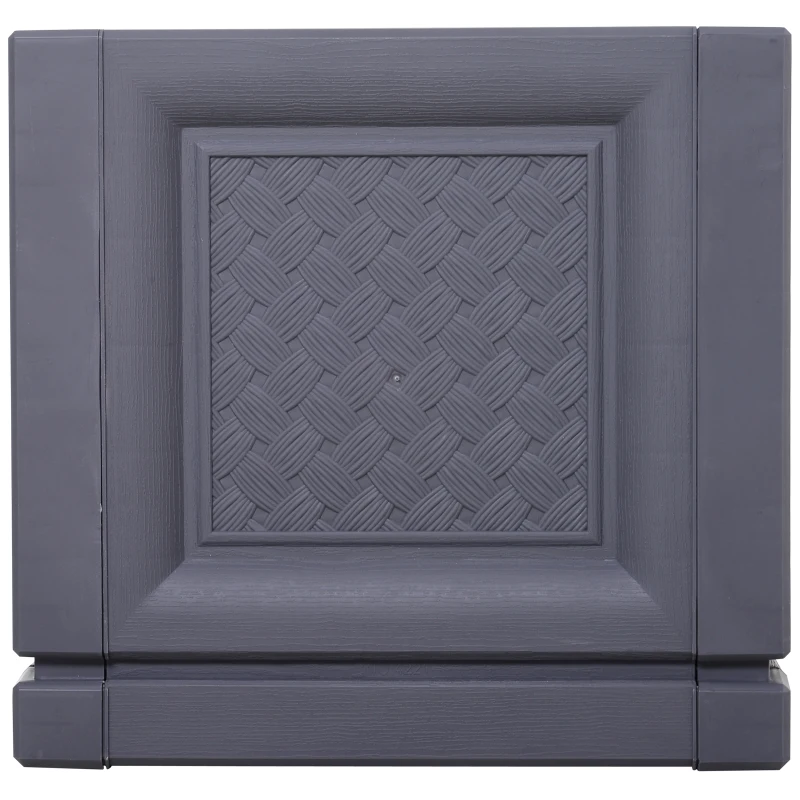 Outsunny® Hochbeet Gartenbeet Pflanzkasten Blumenkasten 2 Muster Abflusslöcher PP Grau 80 x 40 x 38 cm