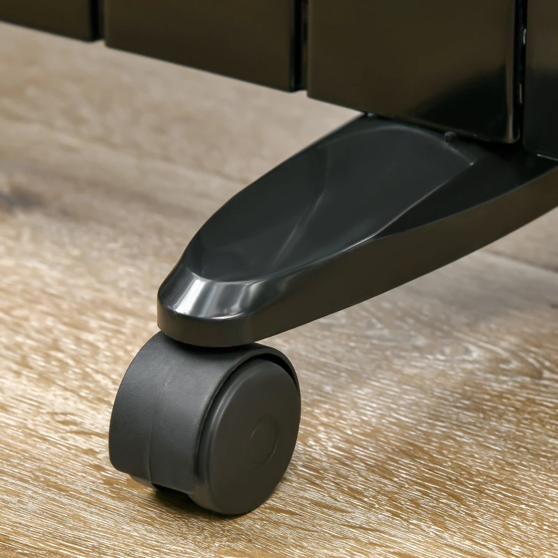 HOMCOM Convector Radiator Heater, Quiet Panel Heater, Freestanding or Wall-mounted Portable Electric Heater with Window Opening Detection, Week Timer, Remote Control, Safety Cut-Off, Black