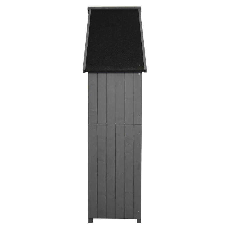 Outsunny® Gartenhütte Großer Stauraum Werkzeugschrank Gartenlaube Tannenholz Grau Schwarz