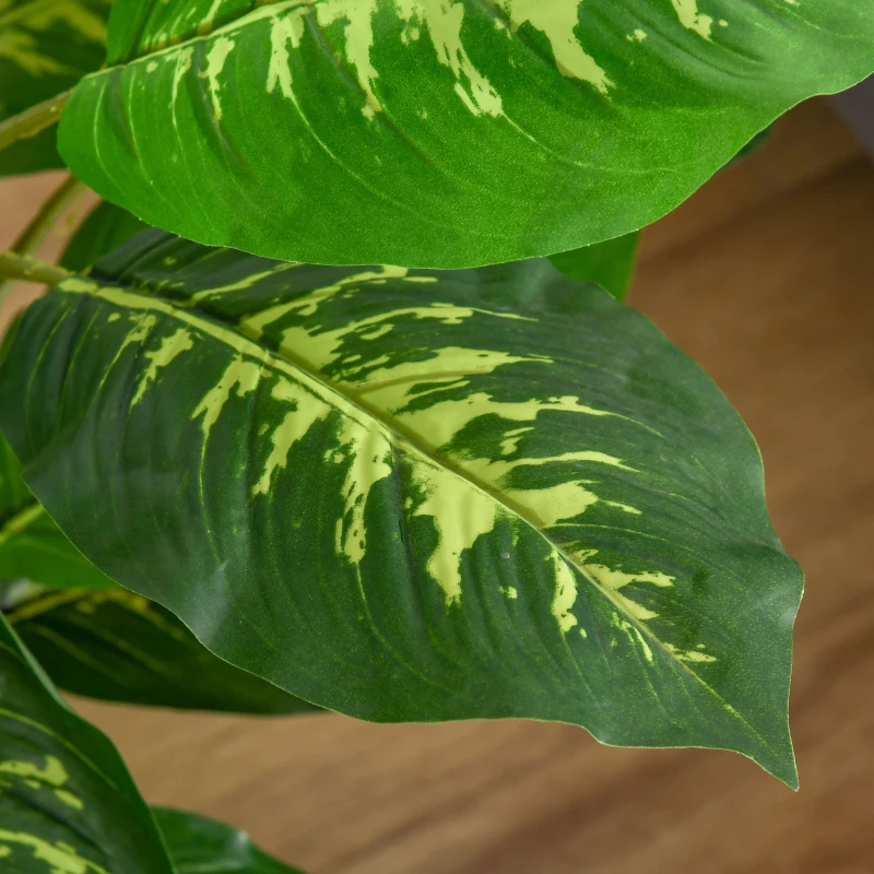 Homcom Planta Artificiala Verde Ø17×14,5 cm – Ghiveci Negru Interior/Exterior(m-9)