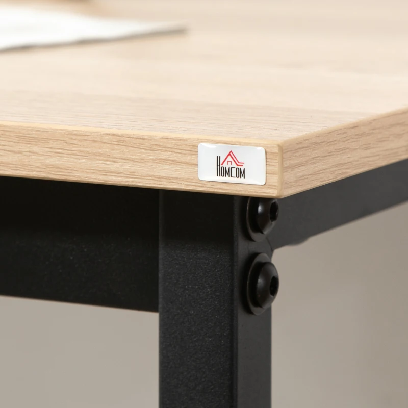 HOMCOM Set 3 piese cu masa si 2 scaune de bucatarie in stil industrial, mobilier modern pentru sufragerie si living, lemn natural si negru