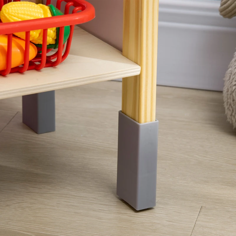 AIYAPLAY Jucarie de bucatarie pentru copii cu inaltime reglabila, efecte sonore, lumini si ustensile, din MDF si PP, 60x30,5x93,2 cm, gri si alb