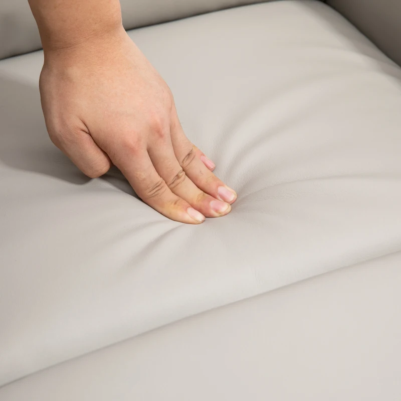 Homcom Fotoliu Relaxant din PU cu Suport pentru Picioare – Gri