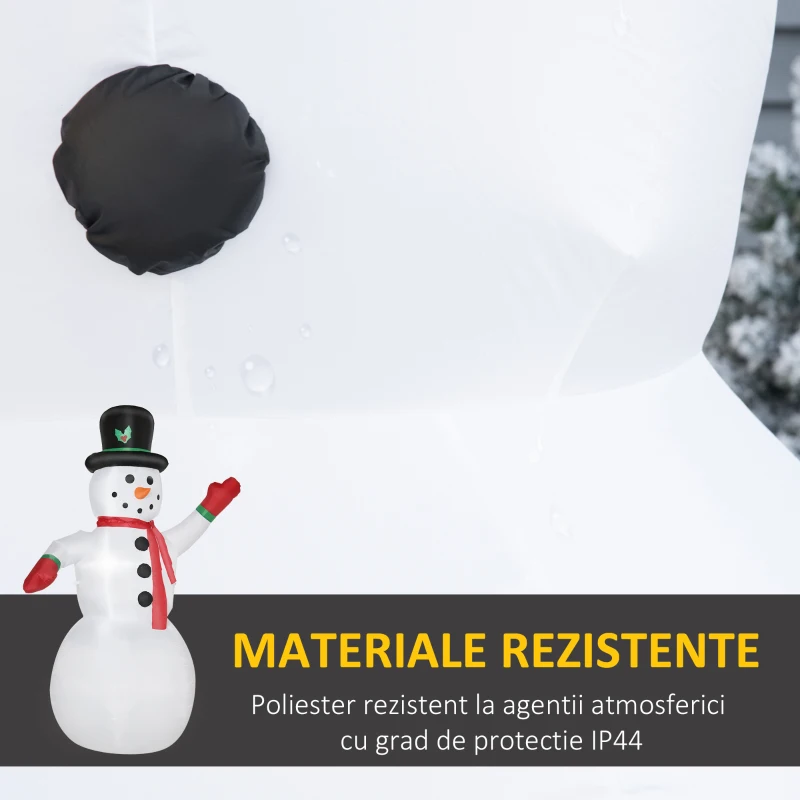 Outsunny Om de zapada gonflabil de 243 cm cu lumini LED, decoratiuni de Craciun pentru interior si exterior cu umflator inclus