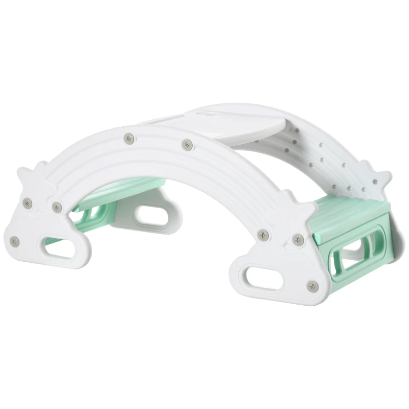 HOMCOM Set 2 in 1 cu masa scaune si leagan pentru copii 18-48 luni, din HDPE, 100x54x42 cm, gri si verde