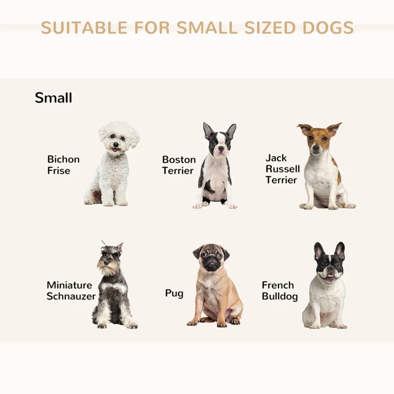 PawHut Elevated Dog Sofa, Pet Bed for Miniature Dogs with Removable Sponge Padded Cushion, Washable Cover, Storage Bag, Grey