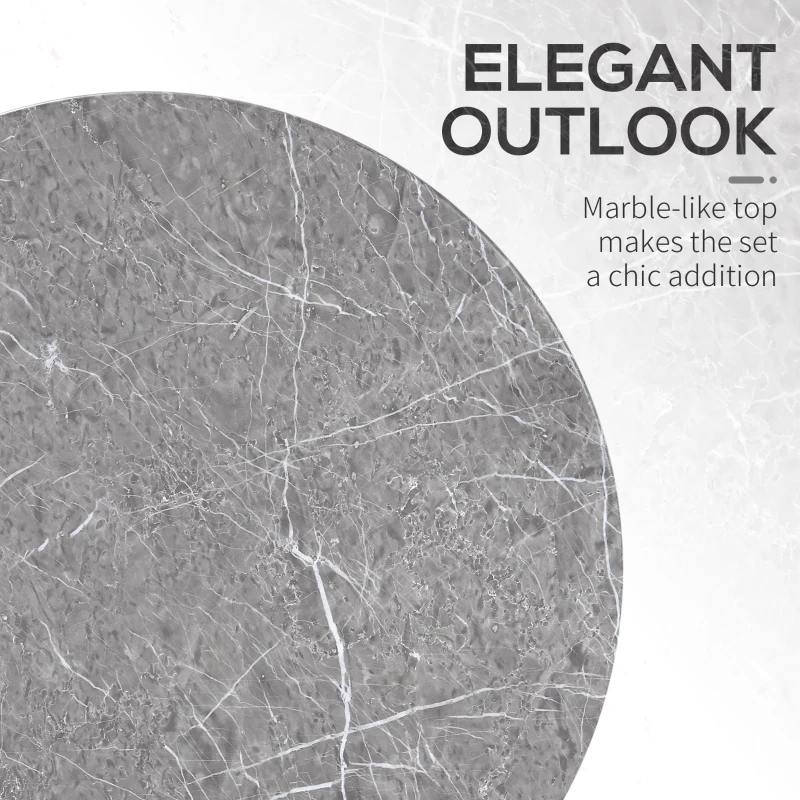 Outsunny set de mese rotunde pentru bistro, negru