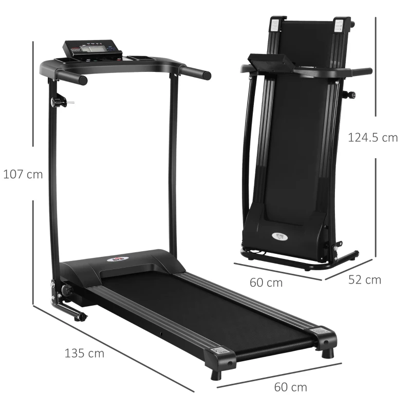 HOMCOM Banda de Alergat cu 4 Programe si Monitor LCD Negru 500W