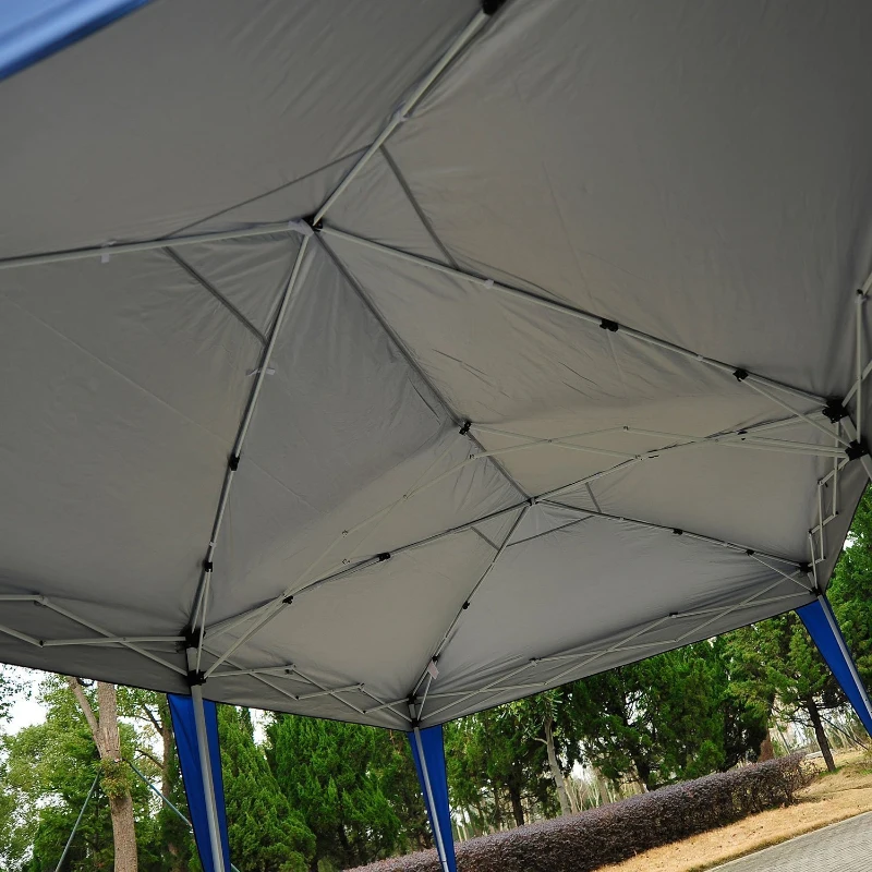 Outsunny 3x6 m Faltpavillon Pavillon Faltzelt Partyzelt Gartenzelt inkl. 4 Seitenteile Blau