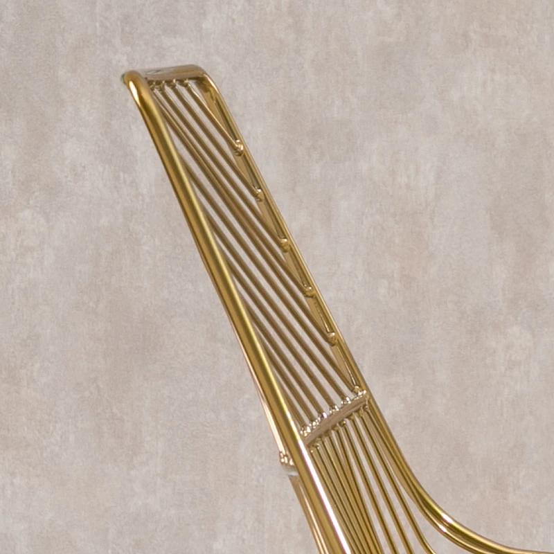 HOMCOM 2er-Set Esszimmerstühle Küchenstühle mit Rückenlehne und Anti-Rutsch-Füßen für Wohnzimmer Arbeitszimmer und Café Ratten Design luxuriös modern Metall Gold 46x56x80 cm