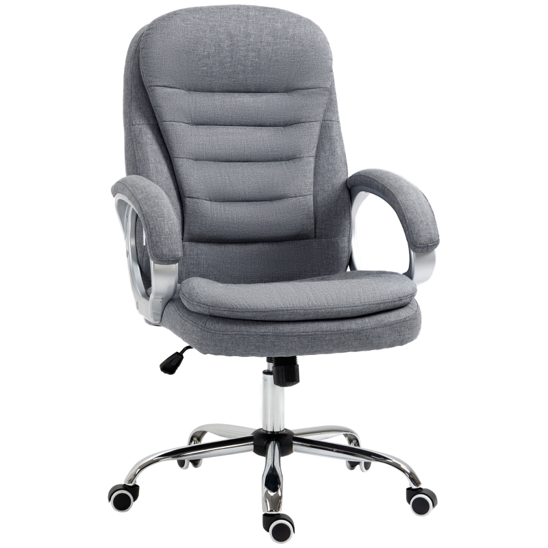Fauteuil de bureau manager grand confort toile lin