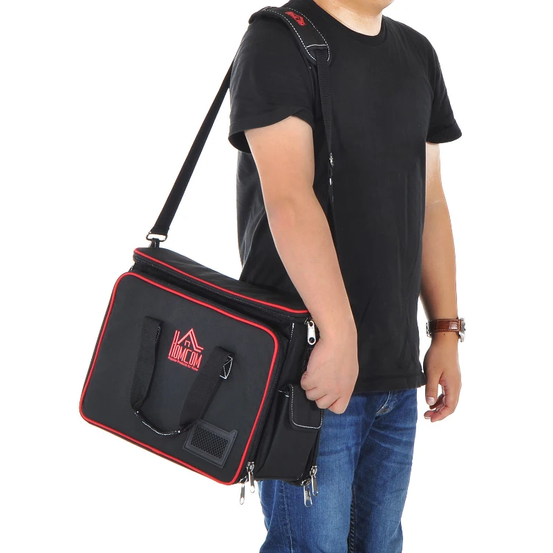HOMCOM Werkzeugtasche Werkzeugkoffer Wergzeug Tasche mit Schultergurt