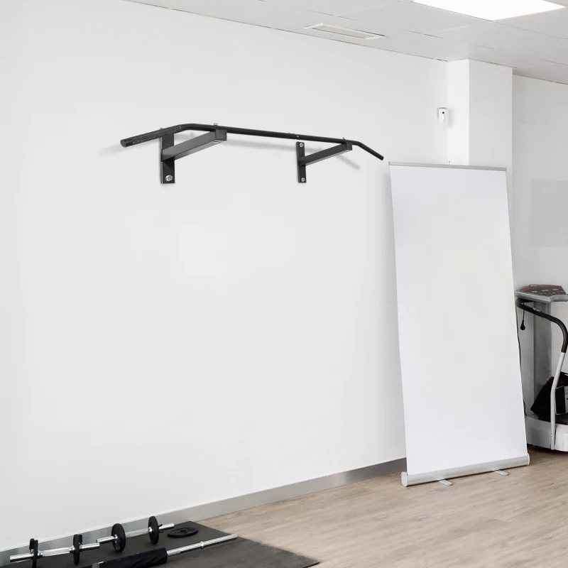 HOMCOM Bara Flotari la Perete Profesionala cu Schelet in Otel, 116 x 43 x 20cm, Negru