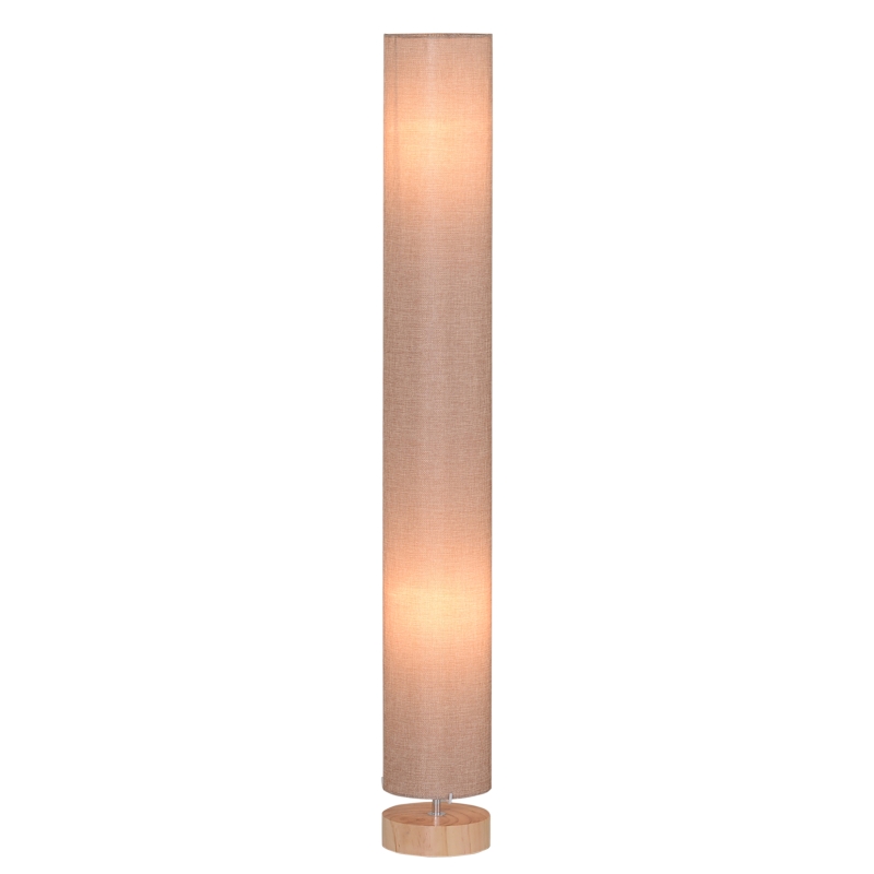 HOMCOM 47-Inch Modern Wooden Floor Lamp for Bedroom, Study or Living Space with Fabric Linen Shade (Beige) 120 cm
