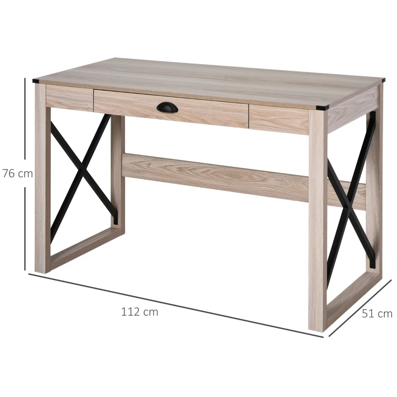 HOMCOM Particle Board Steel Enforced Home Office Desk
