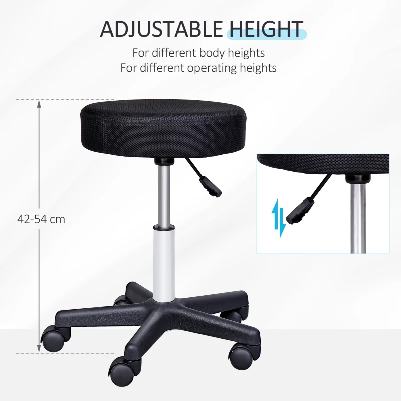 HOMCOM Salon Spa Swivel Stool W/Changeable Covers: Red, White, Black