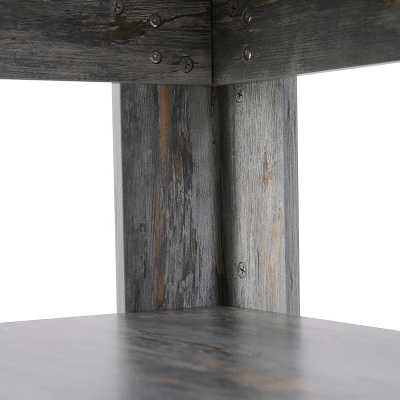 HOMCOM Large Square Coffee Table, Wood, 2 Tier, Bottom Shelf Storage Living Room Furniture