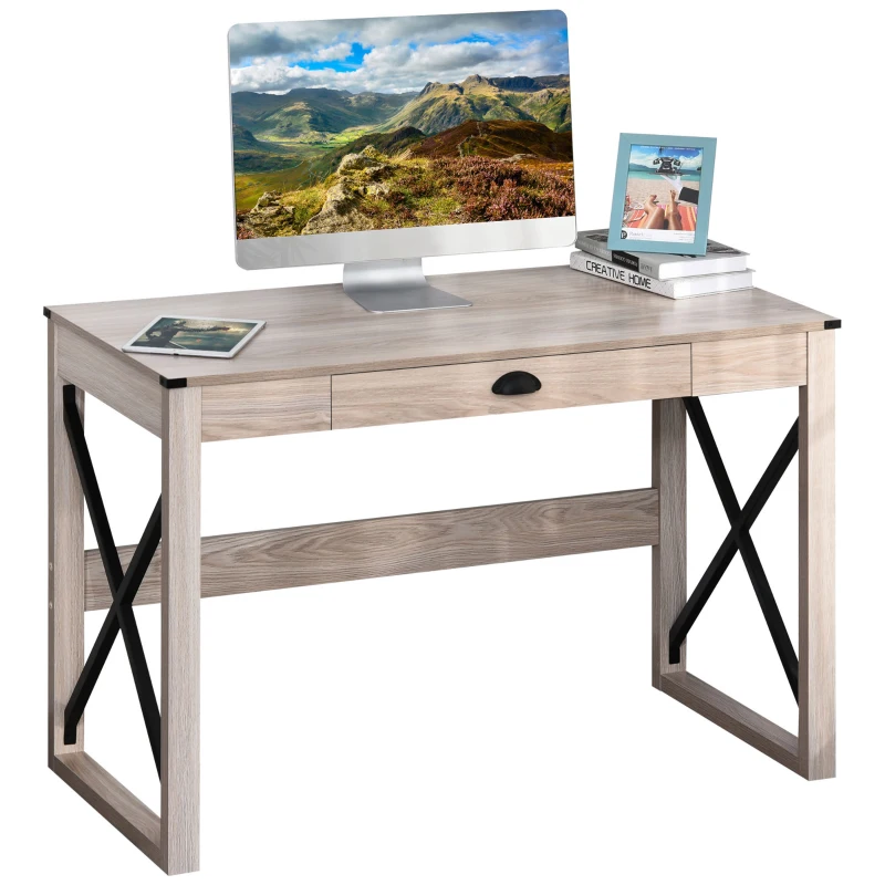 HOMCOM Particle Board Steel Enforced Home Office Desk