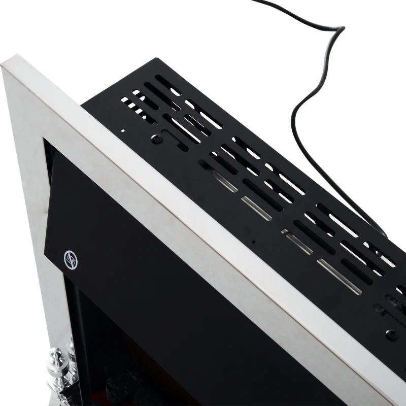 HOMCOM LED Flame Electric Fire Place-Silver