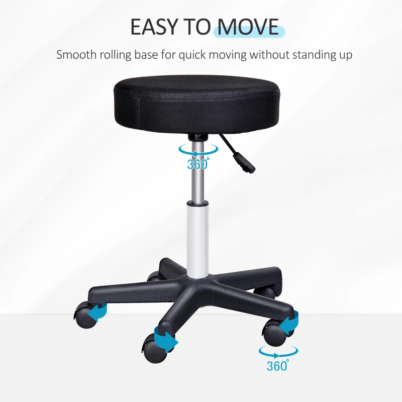 HOMCOM Salon Spa Swivel Stool W/Changeable Covers: Red, White, Black