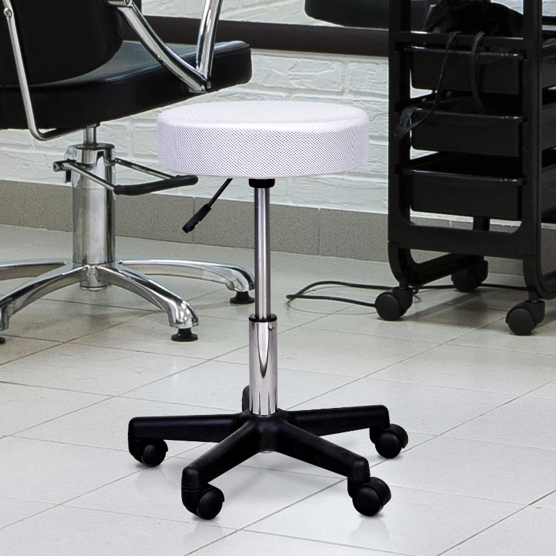 HOMCOM Salon Spa Swivel Stool W/Changeable Covers: Red, White, Black