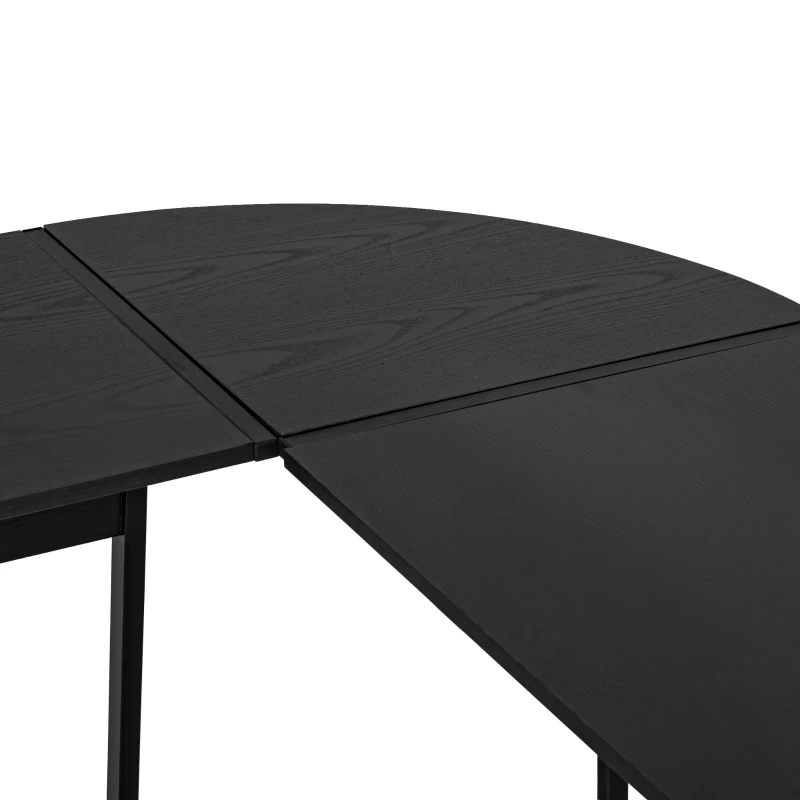 HOMCOM Birou in colt din Lemn cu cadru in Metal, Negru, 112.5 x 152 x 74cm