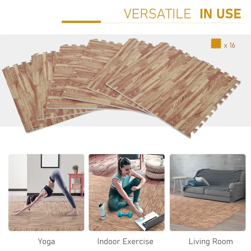 HOMCOM covor puzzle, spuma EVA, 16 piese, 60x60cm