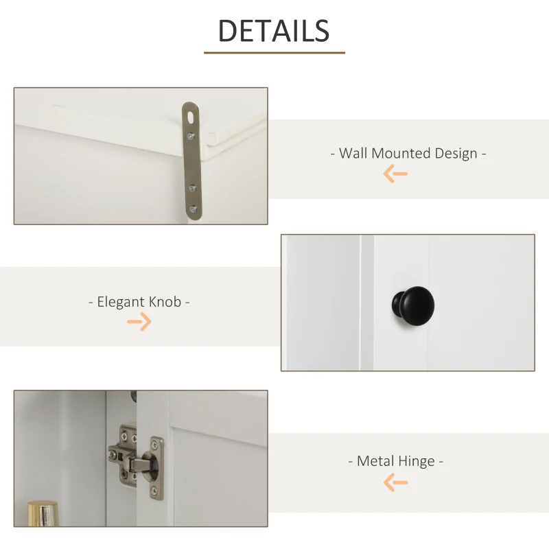 HomCom dulap medicamente, rafturi reglabile 53x14.5x50.5cm