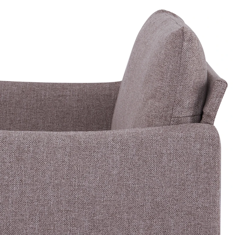 HOMCOM Divano 2 Posti in Legno per Casa e Ufficio con Seduta Rivestita in Tessuto Effetto Lino, 138x83x85 cm, Caffè