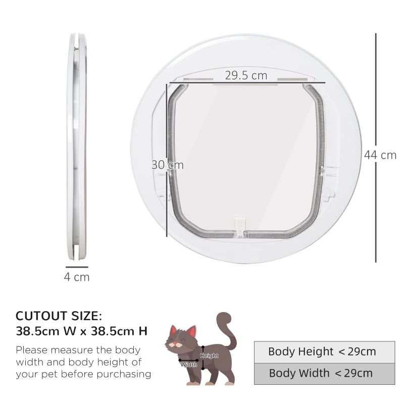 PawHut usa batanta pentru pisici, 4 moduri de acces, Φ44x4cm