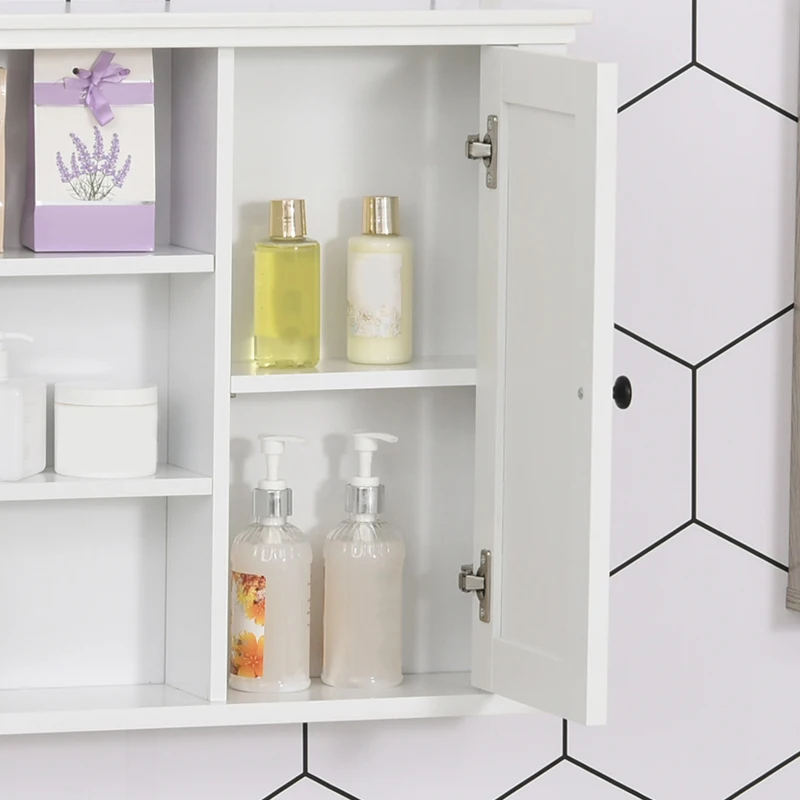 HomCom dulap medicamente, rafturi reglabile 53x14.5x50.5cm