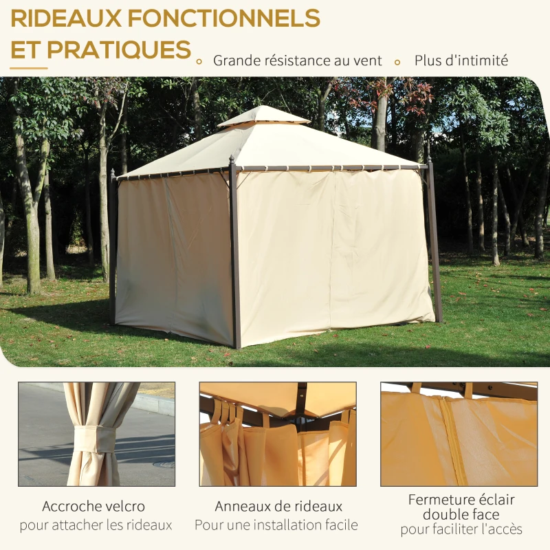 Outsunny Tente de Réception Style Colonial Beige 201 x 43,5 x 22 cm